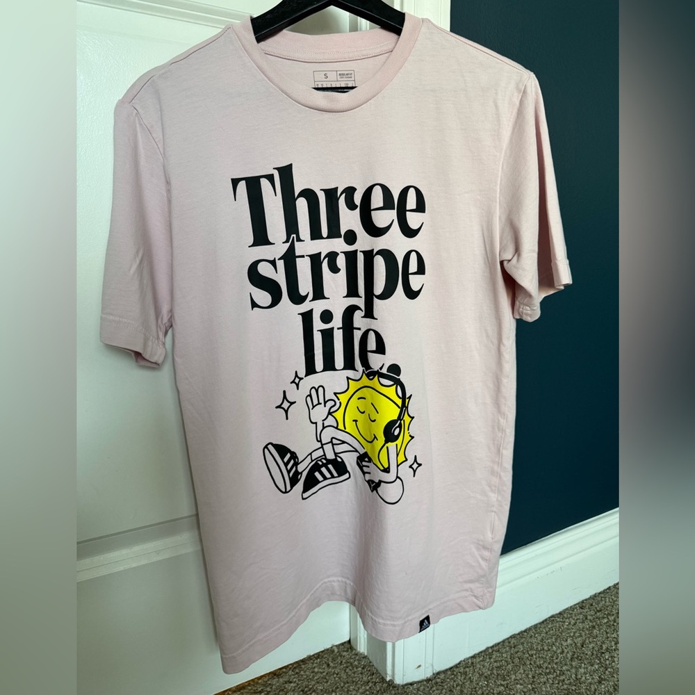 Adidas Three Stripe Life Men’s Regular Fit Graphic Short Sleeve Tee